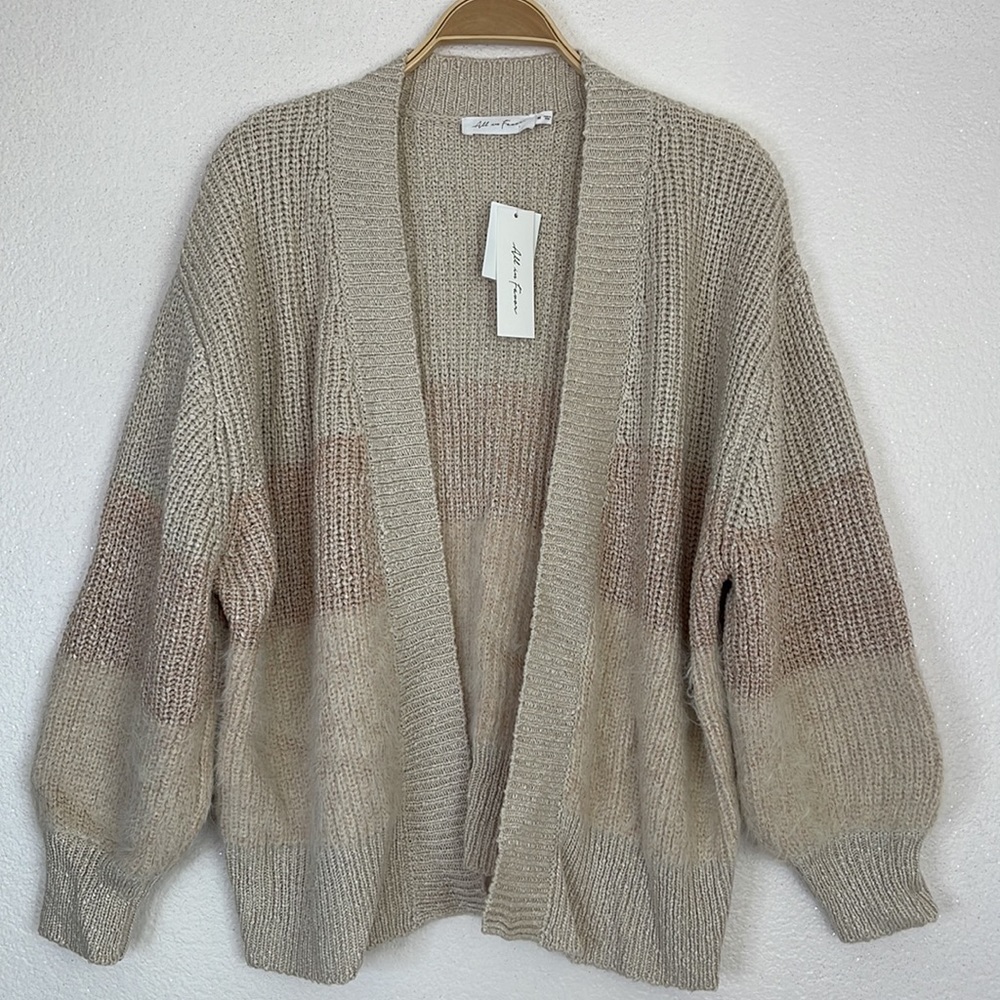 Chic pink cream cozy cardigan ready to wear